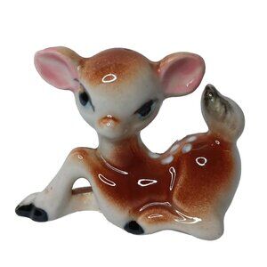 Vintage Anthropomorphic Fawn Figurine Salt or Pepper Shaker Baby Deer Kitschy